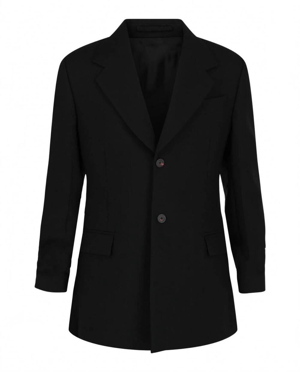 NEW SALVATORE FERRAGAMO men's notched lapel wool blazer in black